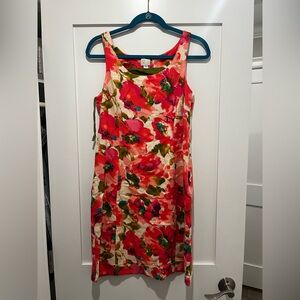 Anthropologie Postmark Blushing Olena Pink Floral Shift Dress Size 4